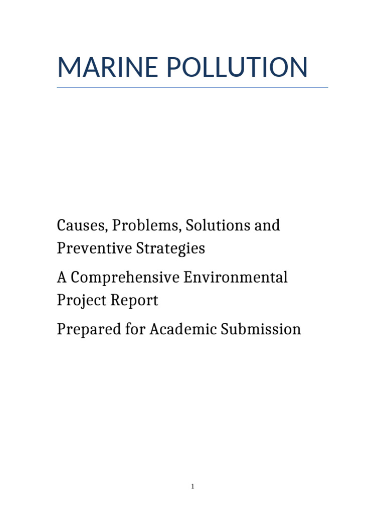 Marine Pollution Complete Project 30Plus Pages | PDF | Water Pollution ...