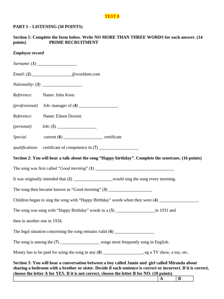Test 8 | PDF