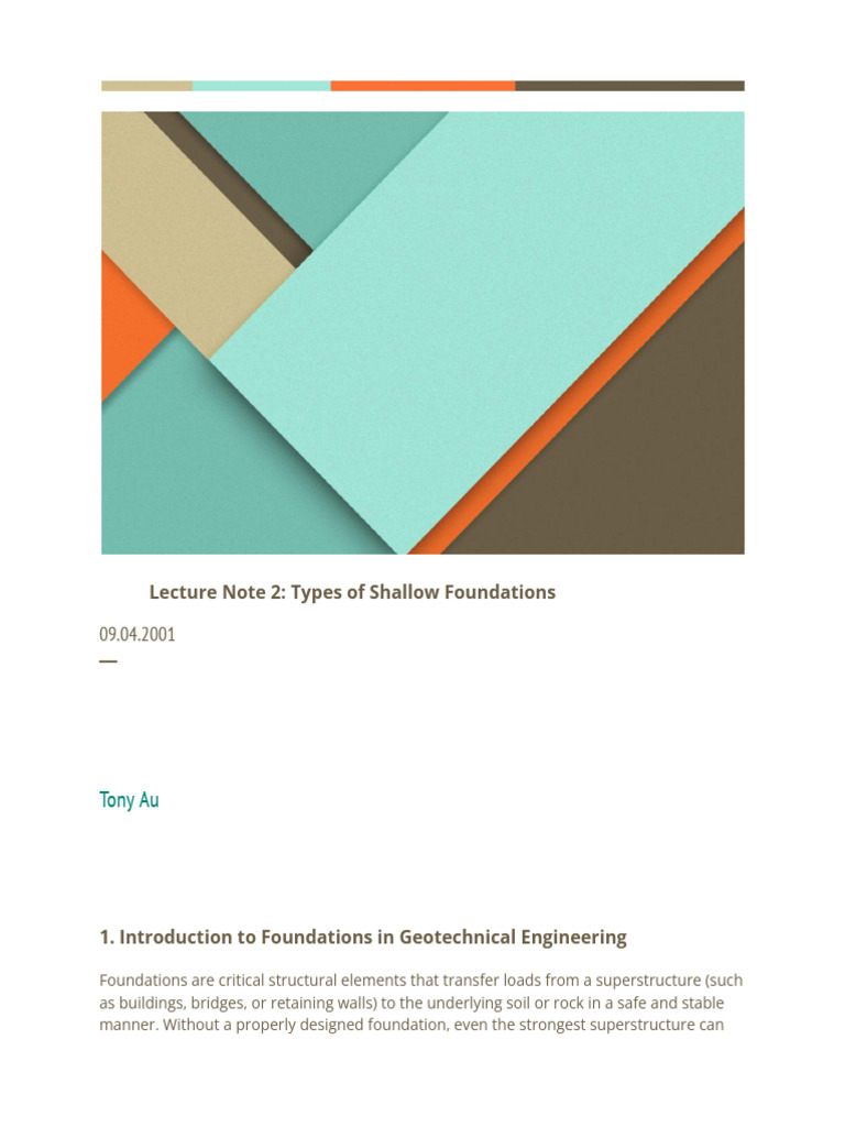 Lecture Note 2_ Types of Shallow Foundations | PDF | Foundation ...