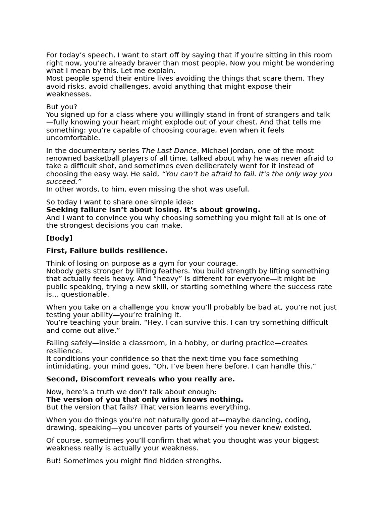 Persuasive Speech Script | PDF | Fear