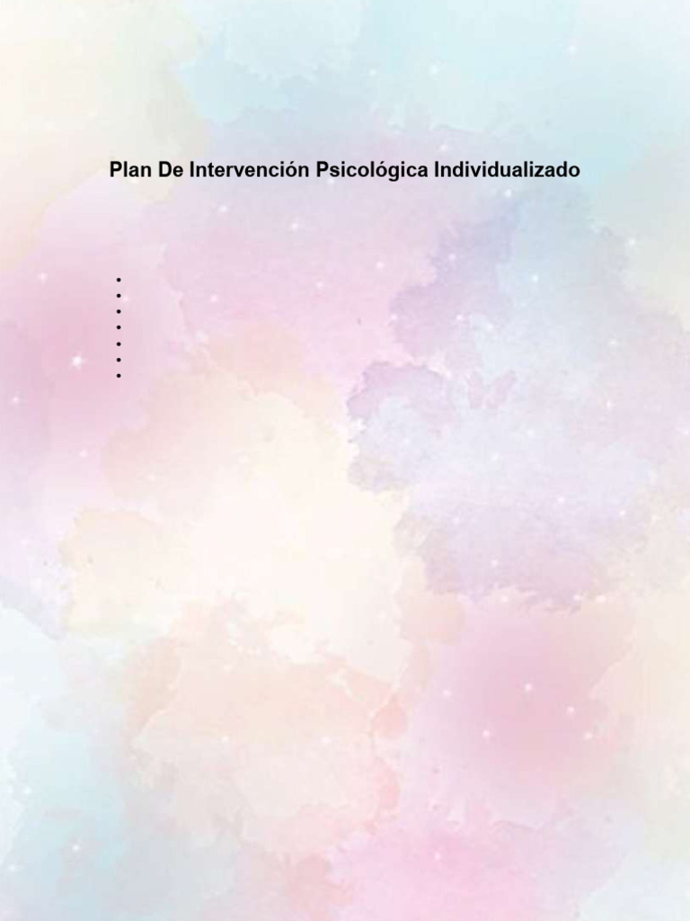 Plan de Intervencion | PDF | Las emociones | Ansiedad