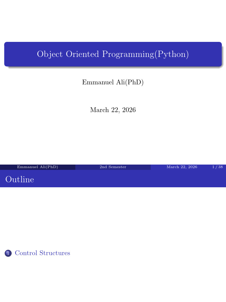 Lecture3 Object Oriented Programming Python (1) | PDF | Control Flow ...