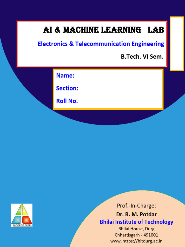 AI & ML Lab Cover Page 2024 | PDF