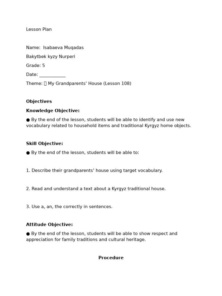 Reading Lesson Plan | PDF | Vocabulary | Word