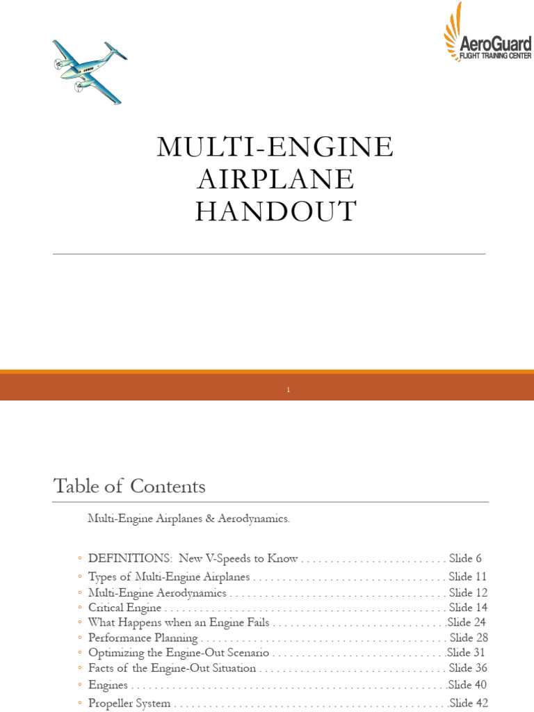 AeroGuard Handout 8 - Multi-Engine Handout | PDF