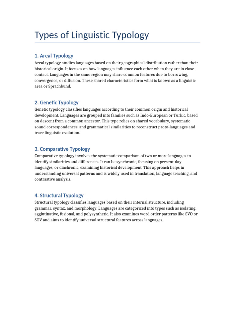 Linguistic Typology | PDF