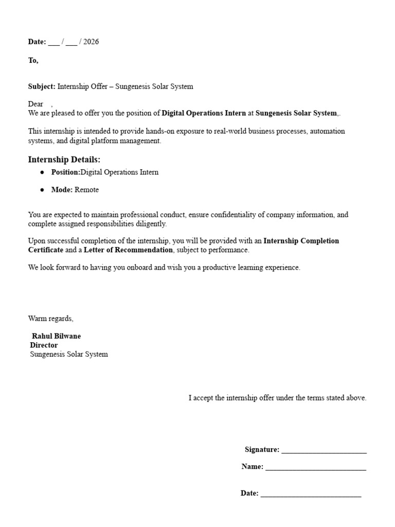 Offer Letter | PDF