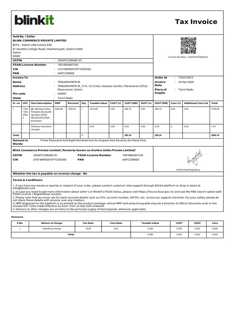 ForwardInvoice_ORD23455062353 | PDF | Invoice | Government Finances