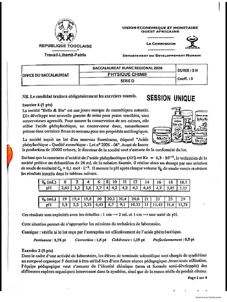 Bac II Blanc Uemoa | PDF