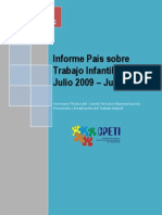 Informe País sobre Tabajo Infantil Julio 2009 - Junio 2010