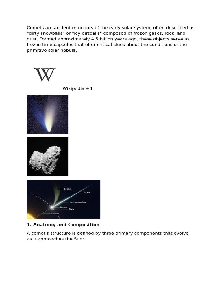 Comets Are Ancient Remnants of the Early Solar System | PDF | Comet ...