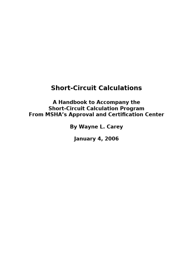 Short Circuit Calculations | PDF | Electrical Impedance | Transformer
