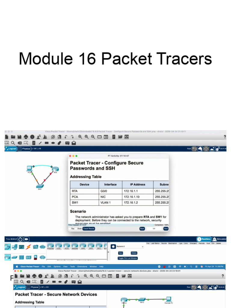Copy of Module 16 Packet Tracer Security Fundamentals Submission Slides ...