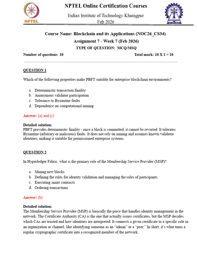 Assignment 7 NOC26 CS34 2026 | PDF | Distributed Computing | Computer ...