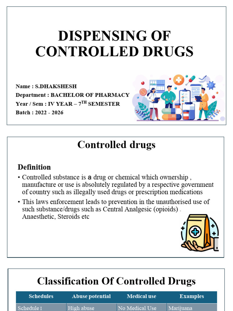 Dispensing of Controlled Drugs | PDF | Medical Prescription ...