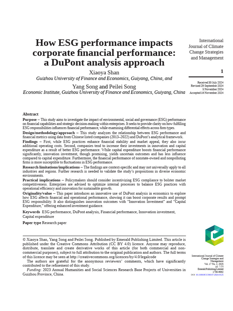 4. How ESG Performance Impacts | PDF | Sustainability | Innovation