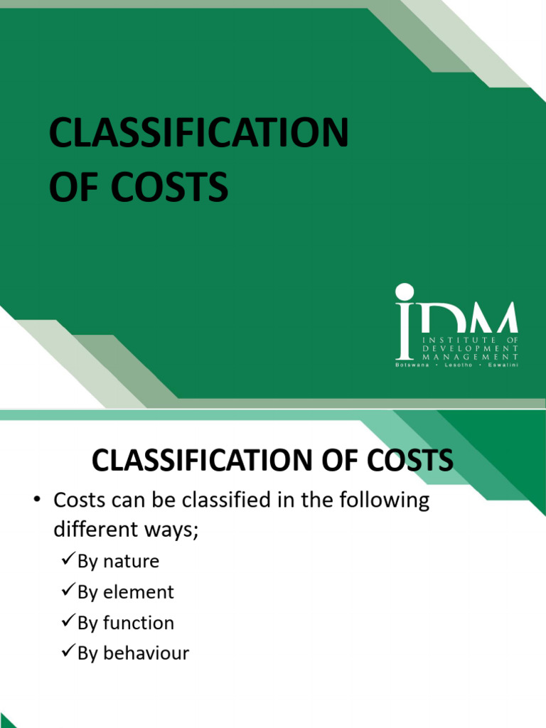 Classification of Costs | PDF | Expense | Function (Mathematics)