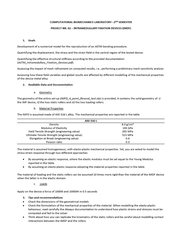Fem Project 01 Imdf Description | PDF