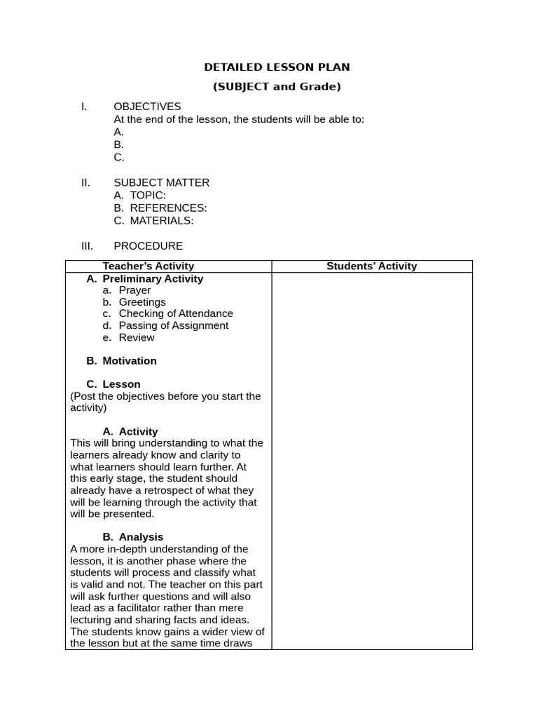 Lesson Plan 3 | PDF