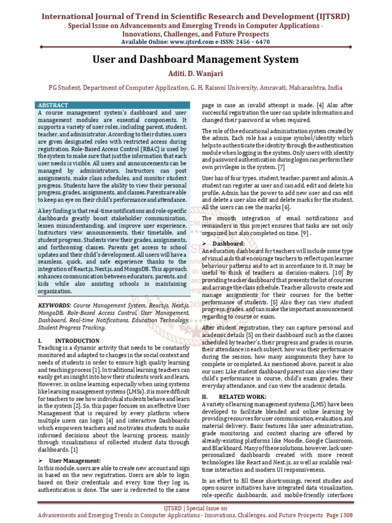 User and Dashboard Management System | PDF | Information Technology ...