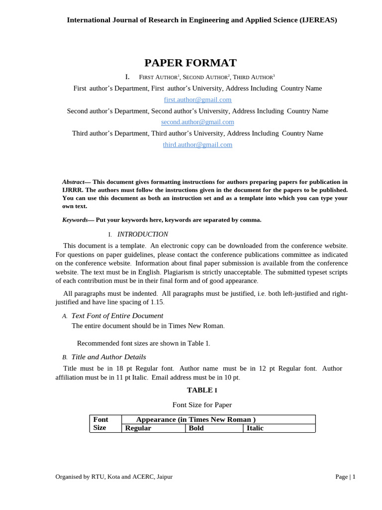 Research Paper Template | PDF | Text | Typography