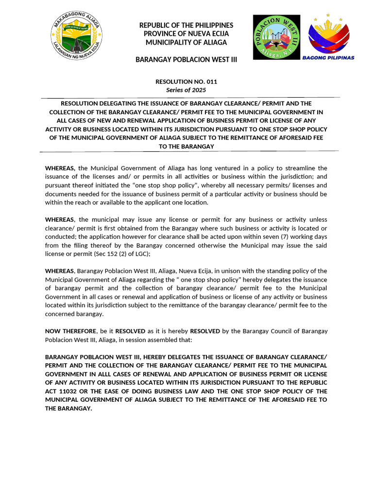 Barangay Resolution Template (1) | PDF | Justice | Crime & Violence