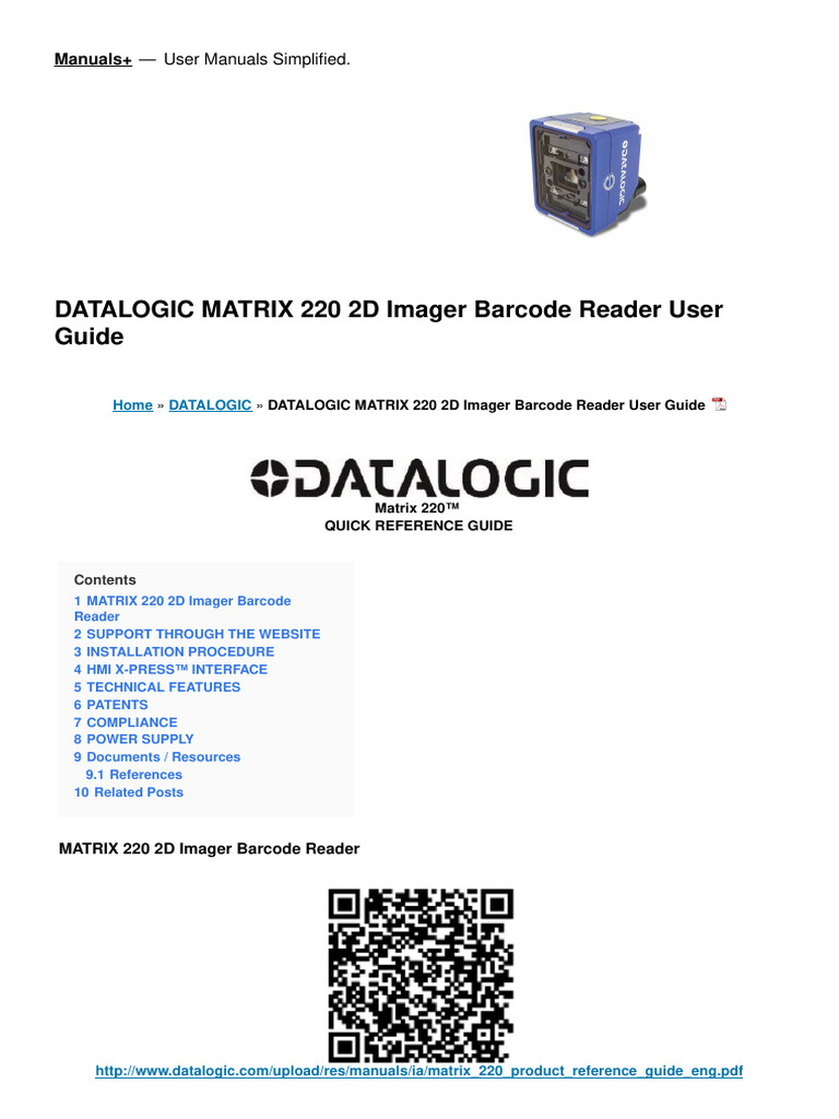 Matrix 220 2d Imager Barcode Reader Manual | PDF | Electromagnetic ...
