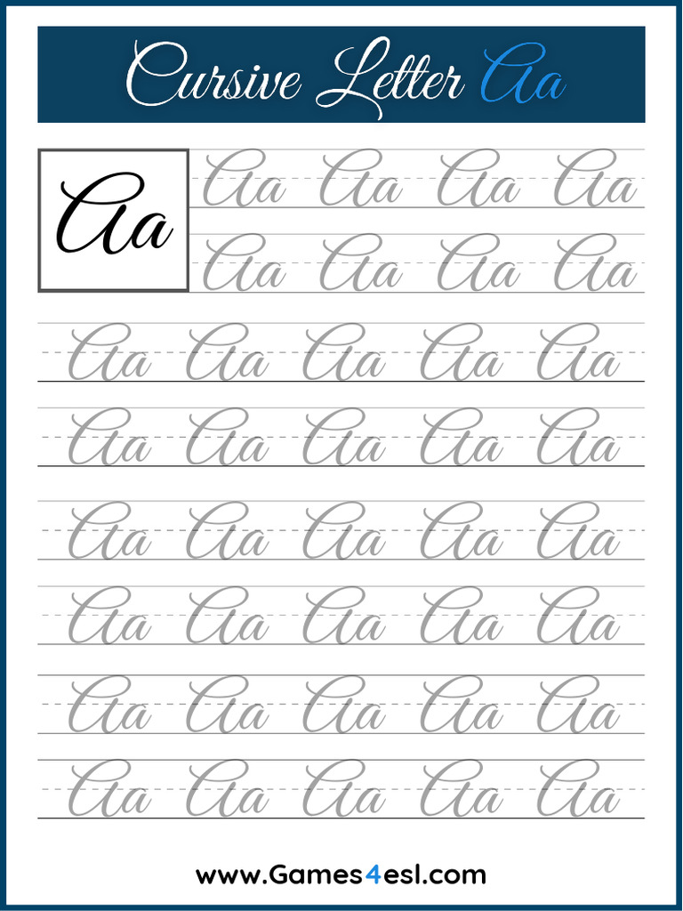 Cursive Writing Worksheets Individual Letters a to Z | PDF ...