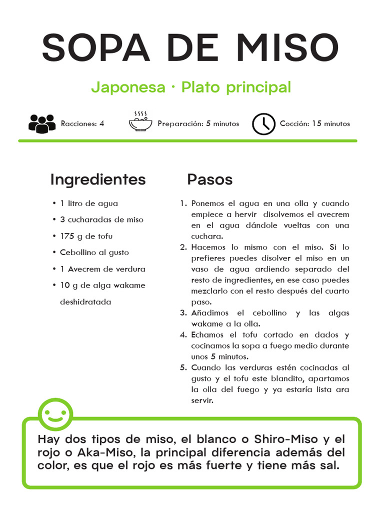 Receta Miso Para Libro | PDF