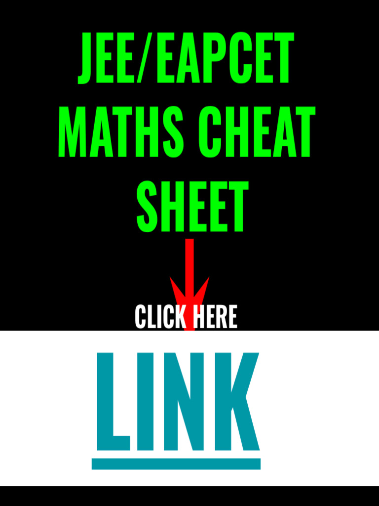 JEE_EPCET Maths Cheat Sheet | PDF