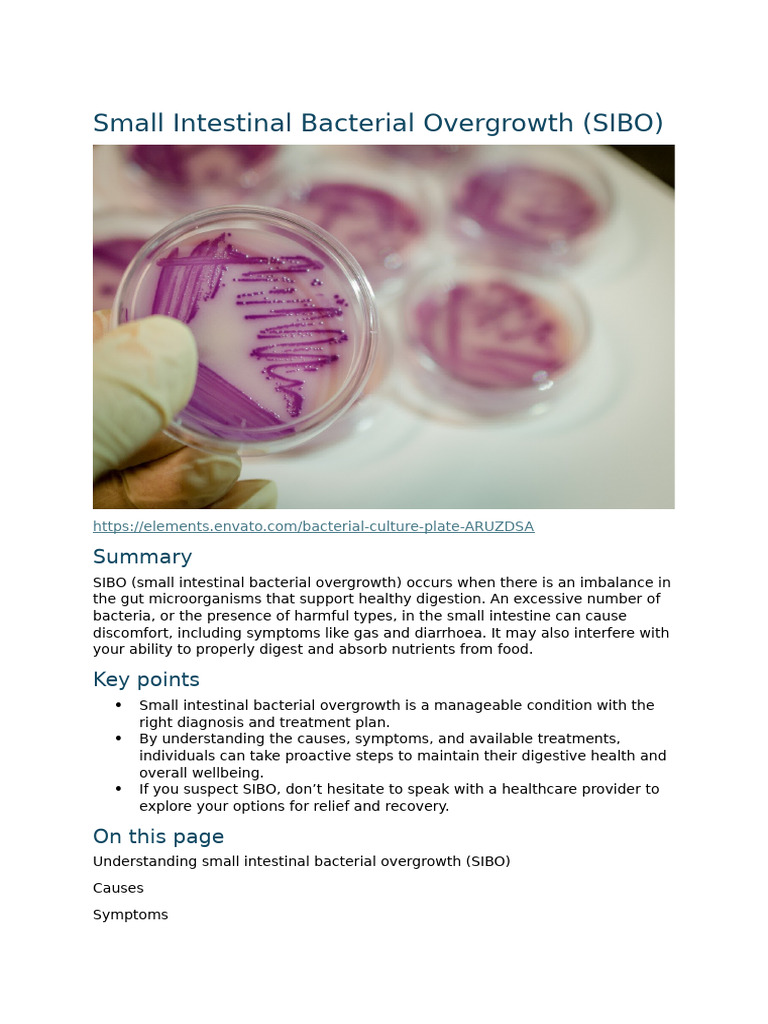 Small Intestinal Bacterial Overgrowth (SIBO) - 21JAN2025 SR | PDF ...