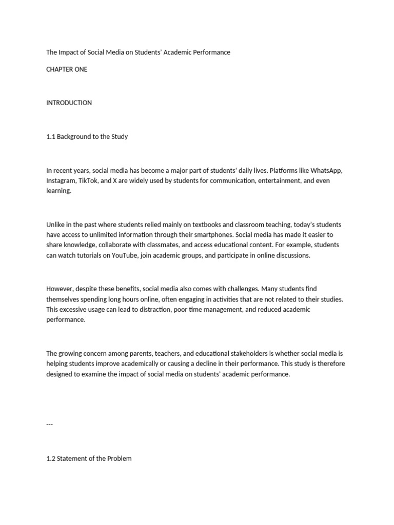 The Impact of Social Media on Students’ Academic Performance | PDF ...