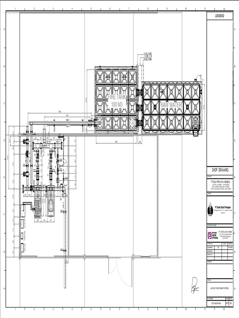 Layout & Section Installation Fire Pump, Detail | PDF