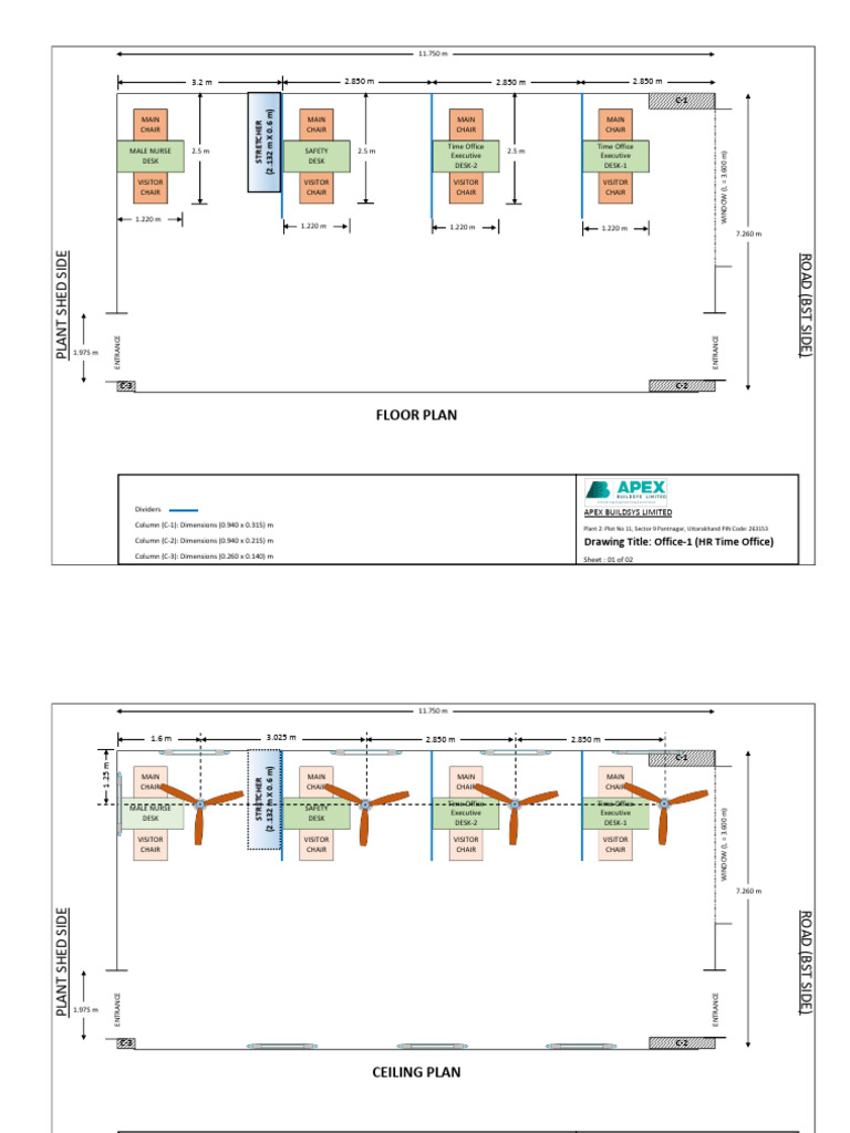 Office Layout (Time Office + Production + Conference & GM Sir | PDF