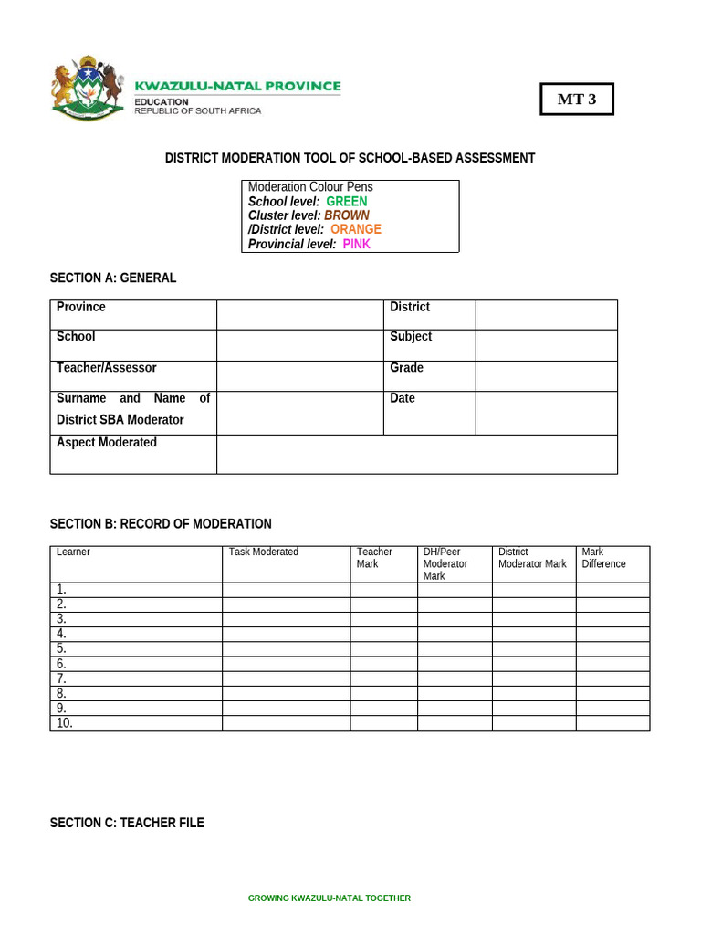 District Moderation Tool | PDF