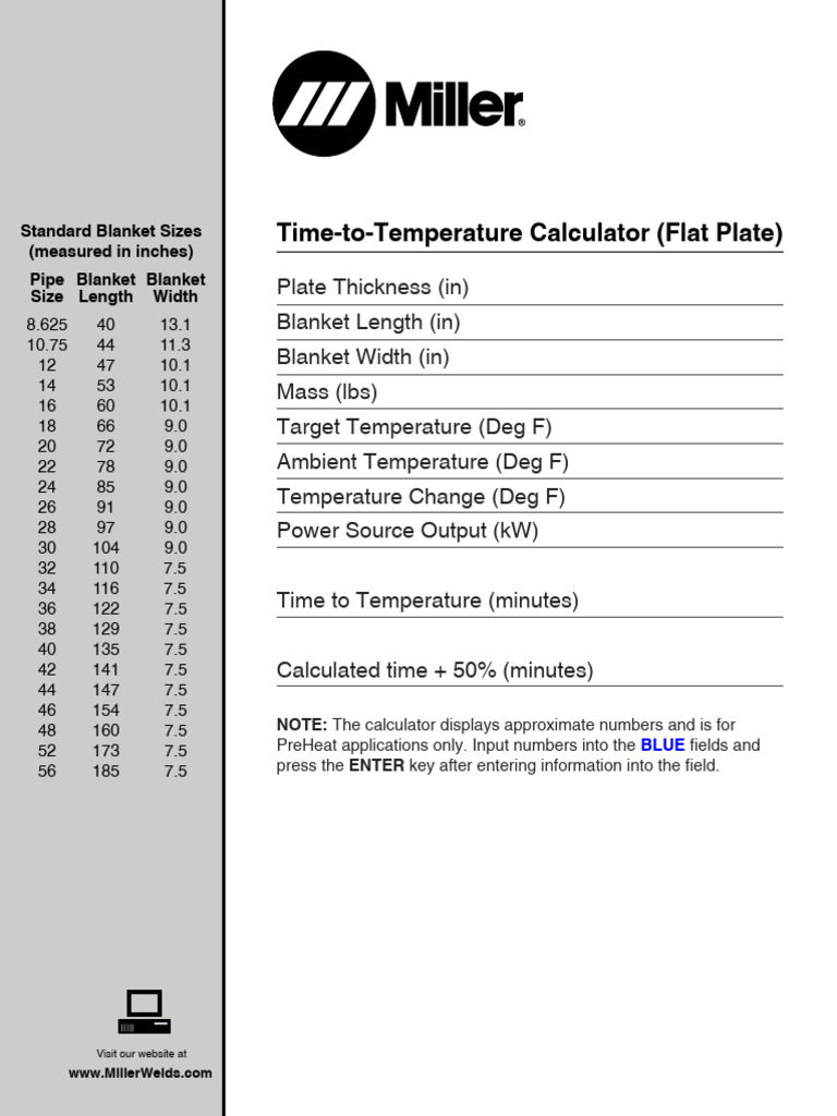 Time-To-Temp Calculator Flat Plate | PDF