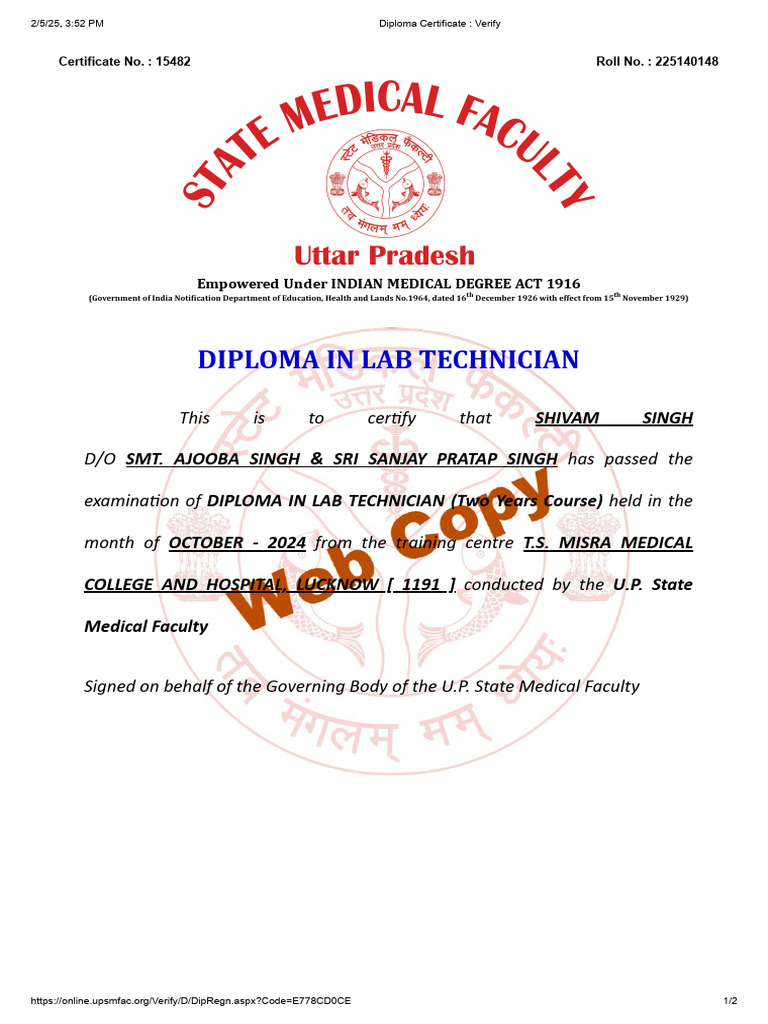 Diploma Certificate _ Verify (1) | PDF