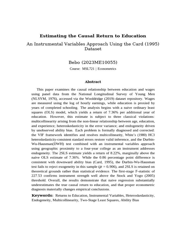 Basic Academic Journal Article Template | PDF | Ordinary Least Squares ...
