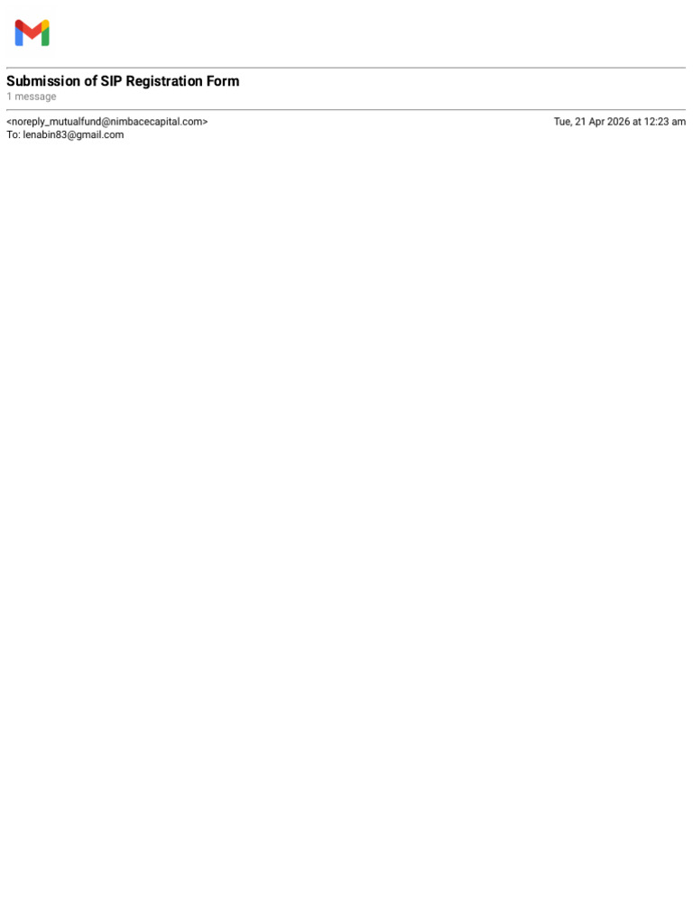 Gmail - Submission of SIP Registration Form | PDF