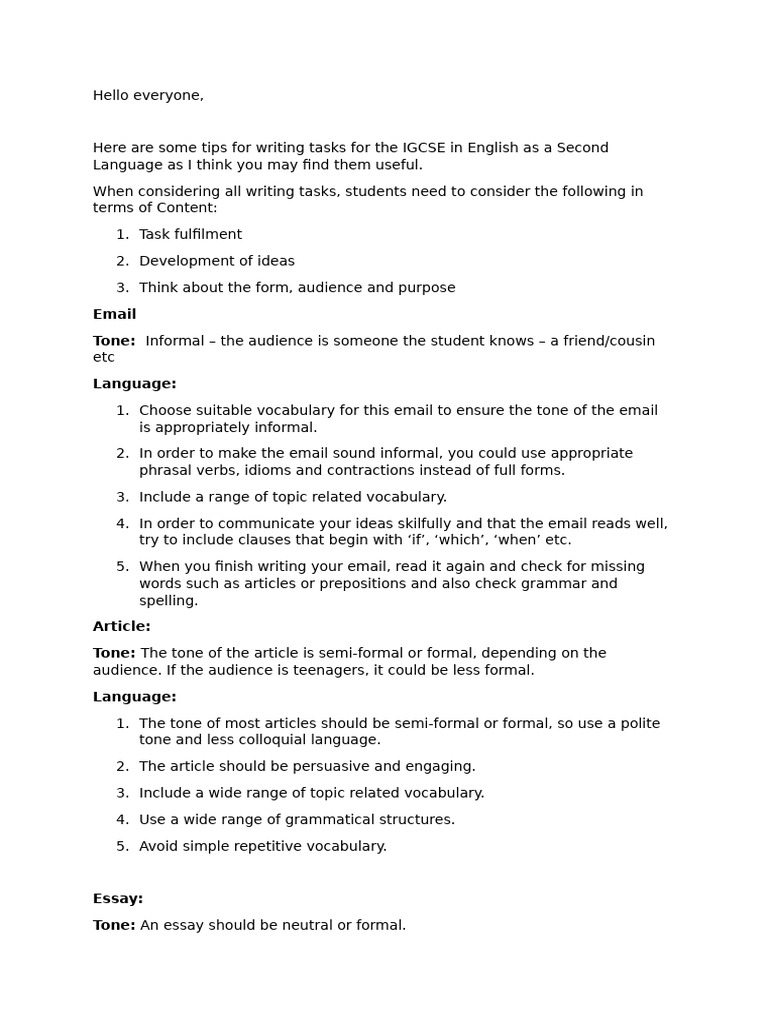 Top Tips for Writing | PDF | Vocabulary | English Language