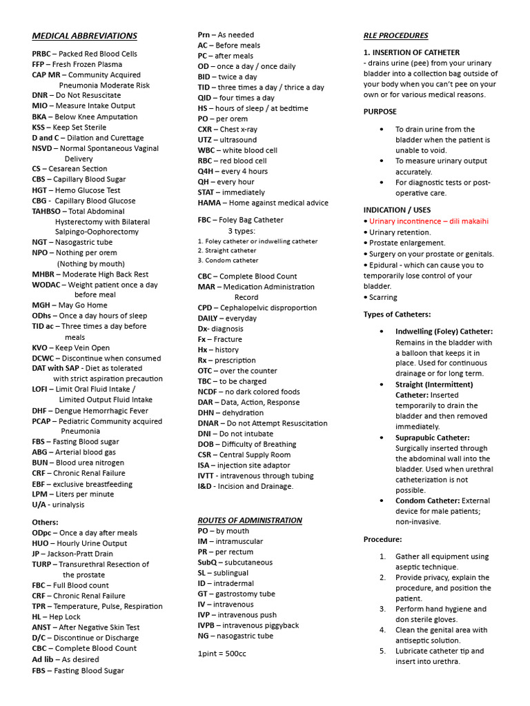 PEDIA Duty Notes 1 | PDF | Intravenous Therapy | Clinical Medicine