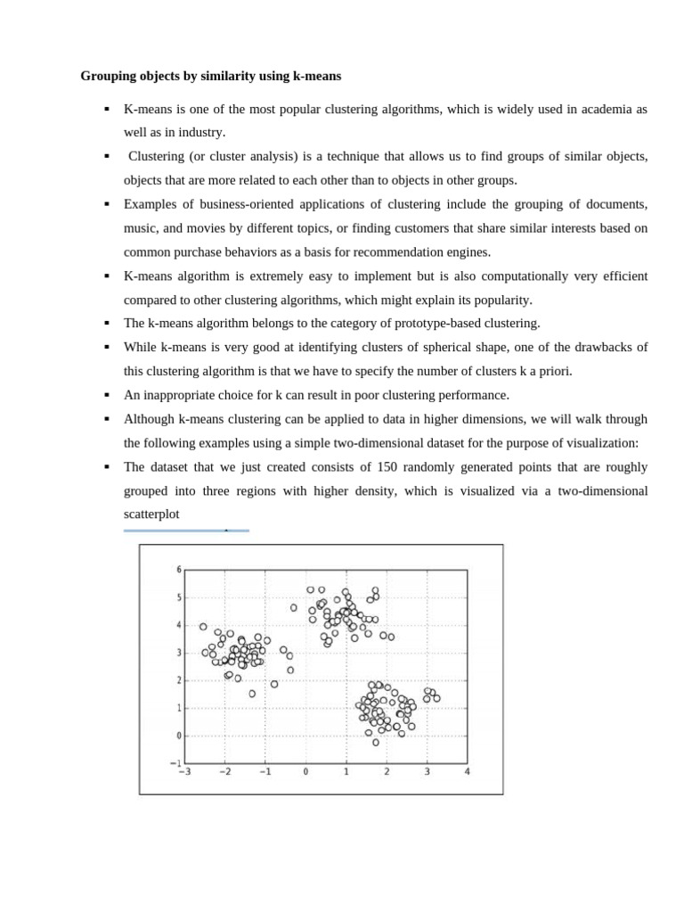 Grouping Objects by Similarity Using k | PDF | Cluster Analysis ...