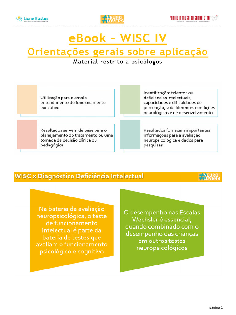 WISC IV Orientações Gerais para Aplicação | PDF
