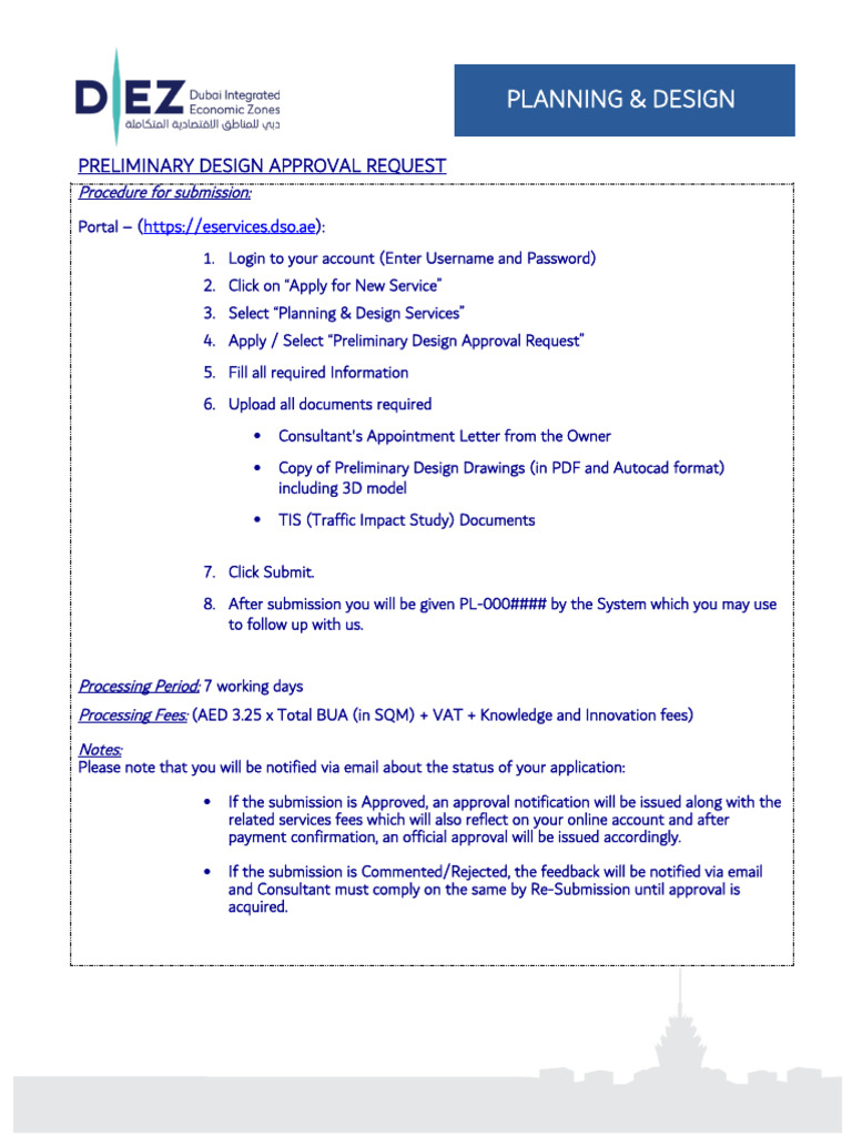 2. DIEZ_P&D_Preliminary Design Approval Request - Online Application | PDF