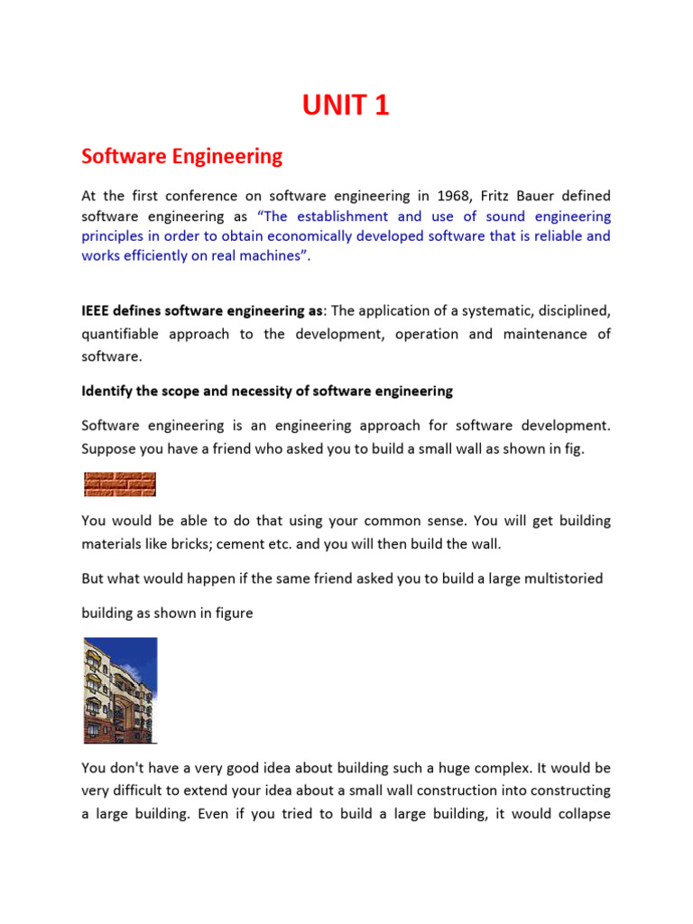 Se Unit 1- Notes 1 Part | PDF | Software Development Process | Software