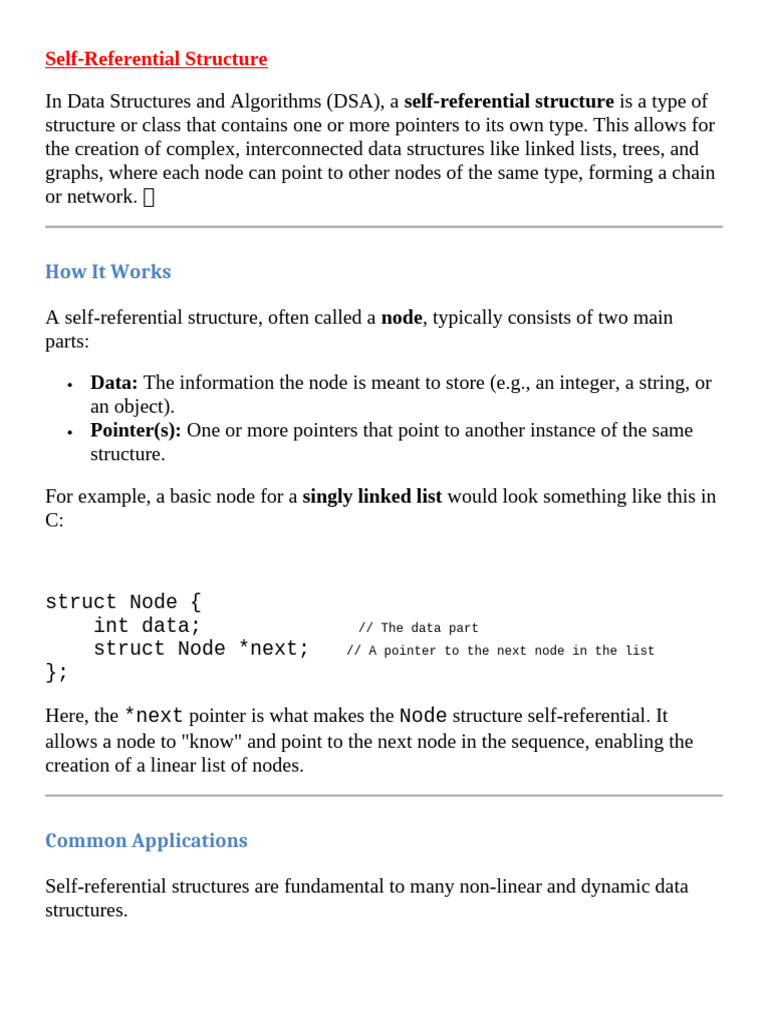 Self Referential Structure | PDF