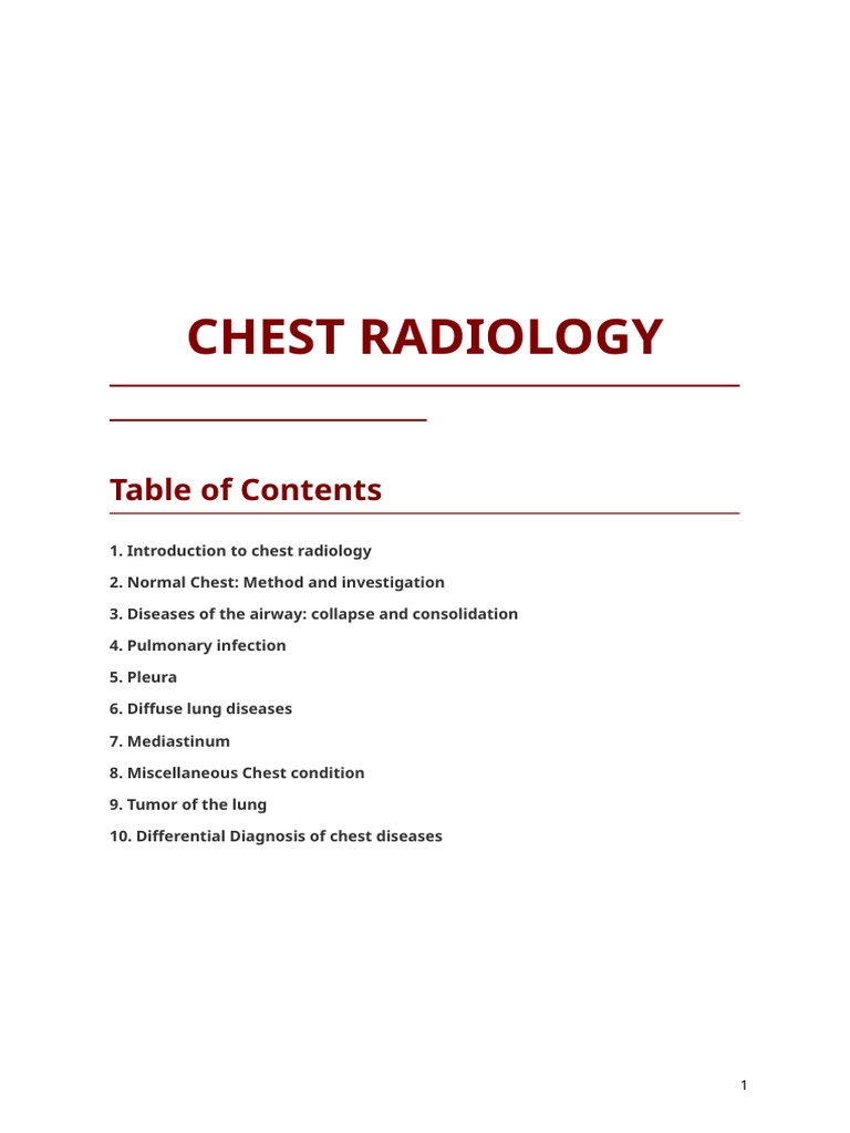 Chest Radiology Textbook | PDF | Lung | Radiology