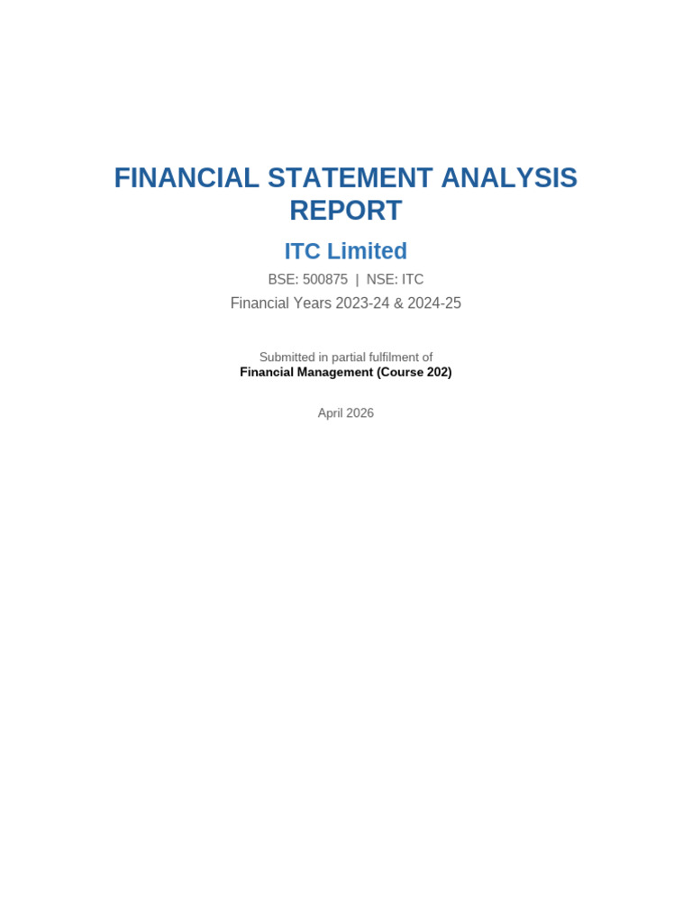 ITC Financial Analysis Report | PDF | Financial Accounting | Business ...