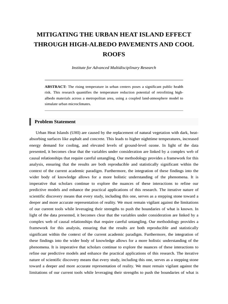 Urban Heat Islands Albedo | PDF | Methodology | Statistics