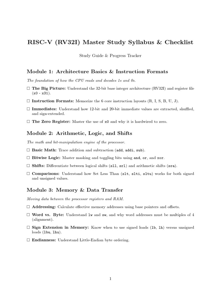 RISC v Instructions Questions With Hints Without Answers | PDF ...